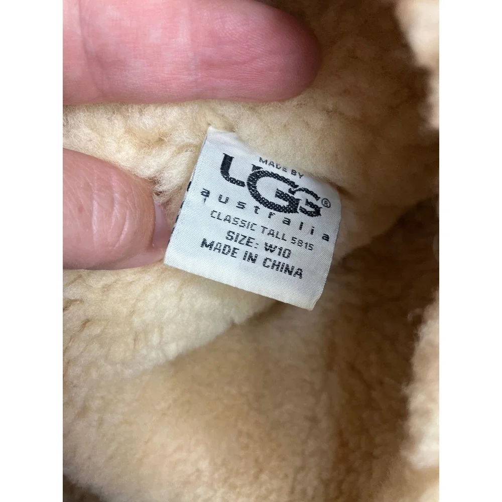 UGG Classic Tall 5815 Boots Women Size 10 Chestnut Tan Good Suede Shearling